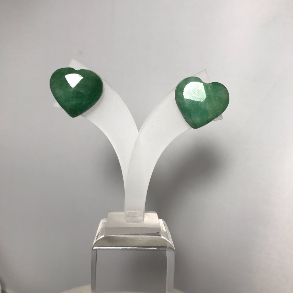 ⚜️VINTAGE GENUINE NATURAL GREEN EMERALD ❤️ EARRINGS